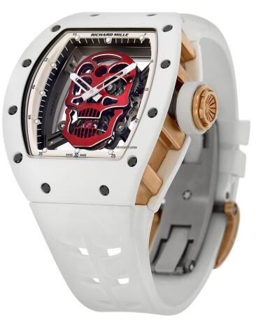 Richard Mille RM 52-01 Tourbillon Red Skull White Ceramic Replica Watch